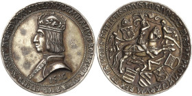 Habsburg
Maximilian I. 1493-1519 Schauguldiner 1516, Hall Stempel von Ulrich Ursentaler. Brustbild nach links, + MAXIMILIANVS. ROMANOR. IMPERATOR. SE...