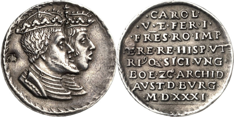 Habsburg
Ferdinand I. 1521-1564 Silbergussmedaille 1531. Auf seine Königskrönun...