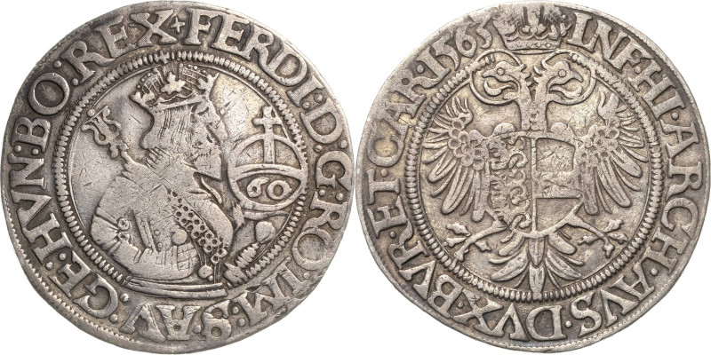 Habsburg
Ferdinand I. 1521-1564 Guldentaler (60 Kreuzer) 1563, Klagenfurt Voglh...