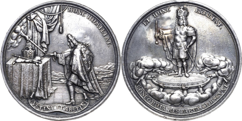 Habsburg
Leopold I. 1657-1705 Silbermedaille 1690 (M. Brunner) Auf die Krönung ...