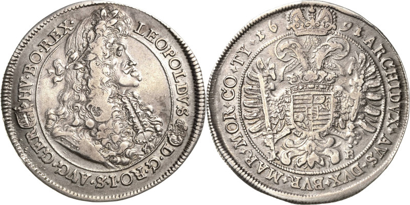 Habsburg
Leopold I. 1657-1705 Taler 1691, KB-Kremnitz Walzenprägung Voglhuber 2...