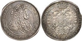 Habsburg
Leopold I. 1657-1705 Taler 1692, KB-Kremnitz Davenport 3262 A I. var Voglhuber 225/V Herinek 735 Huszar 1373 Kl. Zainende, vorzüglich