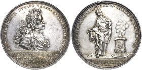 Habsburg
Josef I. 1705-1711 Silbermedaille 1705 (M. Brunner/G. F. Nürnberger) Huldigung in Nürnberg. Brustbild mit Lorbeerkranz nach rechts, HOC PRAE...
