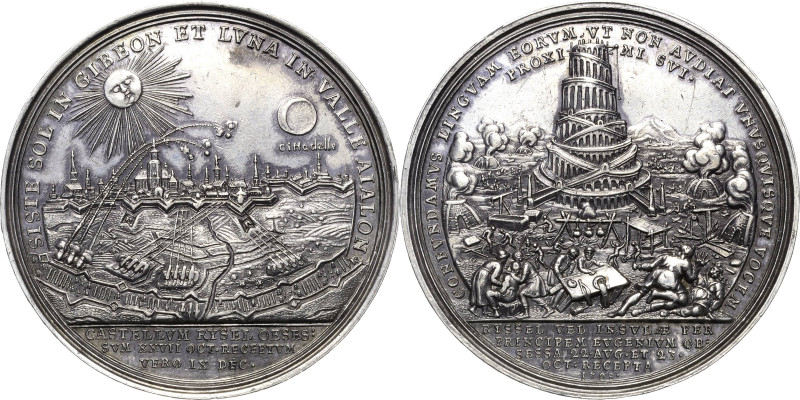 Habsburg
Josef I. 1705-1711 Silbermedaille 1708. Einnahme von Lille durch Prinz...