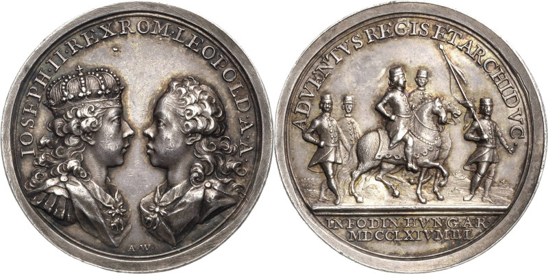 Habsburg
Maria Theresia 1740-1780 Silbermedaille 1764 (A. Wiedemann) Auf den Be...