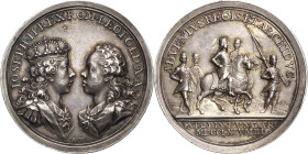 Habsburg
Maria Theresia 1740-1780 Silbermedaille 1764 (A. Wiedemann) Auf den Besuch ihrer Söhne Josef und Leopold in den ungarischen Bergwerken. Beid...