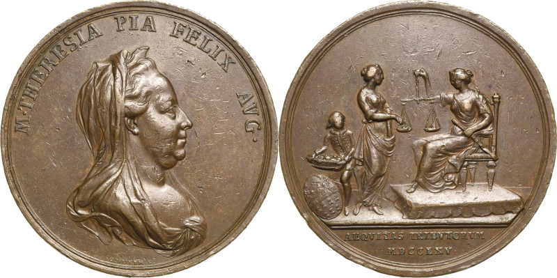 Habsburg
Maria Theresia 1740-1780 Bronzemedaille 1765 (F.X. Würth) Auf die Steu...