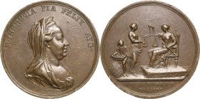 Habsburg
Maria Theresia 1740-1780 Bronzemedaille 1765 (F.X. Würth) Auf die Steuerreform im Großherzogtum Siebenbürgen. Brustbild von Maria Theresia n...