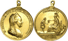 Habsburg
Maria Theresia 1740-1780 Vergoldete Bronzemedaille 1776 (F. Würth) Preismedaille für Schüler der verbesserten Lateinschulen. Brustbild nach ...