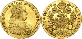 Habsburg
Maria Theresia 1740-1780 Dukat 1779, HS-Karlsburg Für Siebenbürgen Eypeltauer 385 a Friedberg 544 Resch 217 GOLD. 3.48 g. Vorzüglich/fast St...
