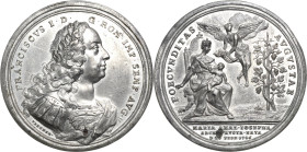 Habsburg
Franz I. 1745-1765 Zinnmedaille mit Kupferstift 1746 (A. Vestner) Auf die Geburt der Erzherzogin Maria Amalia. Brustbild nach rechts / Maria...