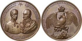 Kaiserreich Österreich
Franz Joseph I. 1848-1916 Bronzemedaille 1849 (Rabausch) Fürst Windischgrätz und Freiherr von Jellacic bei der Befriedung Unga...