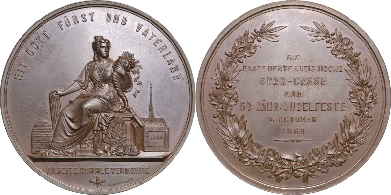 Kaiserreich Österreich
Franz Joseph I. 1848-1916 Bronzemedaille 1869 (A. Scharf...
