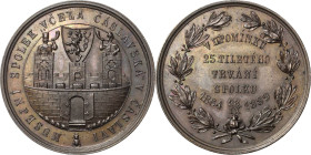 Kaiserreich Österreich
Franz Joseph I. 1848-1916 Bronzemedaille 1889. 25 Jahre Tschaslauer/Cáslaver Bienenmuseumsverein. Stadtemblem / 5 Zeilen Schri...
