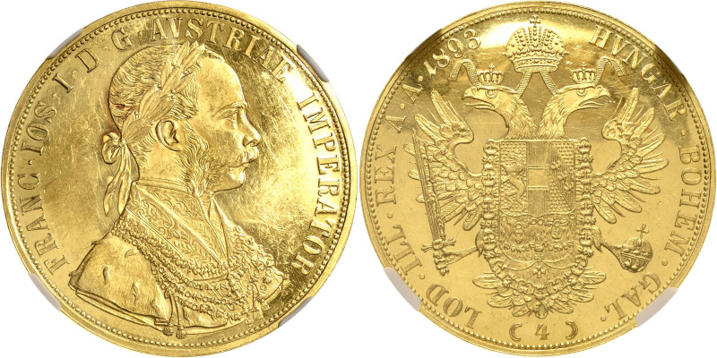 Kaiserreich Österreich
Franz Joseph I. 1848-1916 4 Dukaten 1893, o. Mzz.-Wien I...