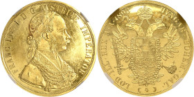 Kaiserreich Österreich
Franz Joseph I. 1848-1916 4 Dukaten 1893, o. Mzz.-Wien Im NGC-Slab mit der Bewertung UNC Details Jaeger 345 Friedberg 487 Schl...