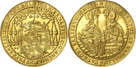 Geistlichkeiten - Salzburg
Johann Ernst von Thun und Hohenstein 1687-1709 4 Dukaten 1687. Geschenkstück. Sechsfeldiges Stifts- und Familienwappen mit...