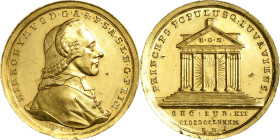 Geistlichkeiten - Salzburg
Hieronymus Graf von Colloredo 1772-1803 Goldmedaille zu 6 Dukaten 1782 (F. Matzenkopf) 1200-jähriges Stiftsjubiläum. Brust...