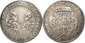 Österreichische Standesherren - Eggenberg
Johann Christoph 1649-1710 und Johann Seyfried 1649-1713 Taler 1658, Krumau Doppelportrait Davenport 3395 S...