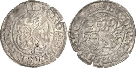 Hessen
Ludwig II. 1458-1471 Zweischildgroschen o.J. Interpunktionsvariante mit Doppelringel statt Doppelpunkten in der Av-Umschrift Schütz 310.49 var...
