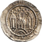 Magdeburg, Erzbistum
Friedrich I. von Wettin 1142-1152 Brakteat. 3 Türme mit Kreuzen, unter den beiden äußeren Türmen je eine Kugel, beidseitig oben ...
