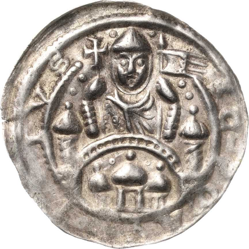 Magdeburg, Erzbistum
Wichmann von Seeburg 1152-1192 Brakteat. Über verziertem B...