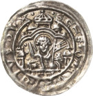Magdeburg, Erzbistum
Wichmann von Seeburg 1152-1192 Brakteat. Brustbild des heiligen Moritz von vorn mit Schwert und Fahne zwischen zwei Türmen über ...