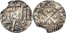 Münster, Bistum
Anonym 11. Jhd Pfennig. Colonia Pfennig. Coloniamonogramm, im unteren A ein Keilkreuz und rechts und links davon eine blattähnliche V...