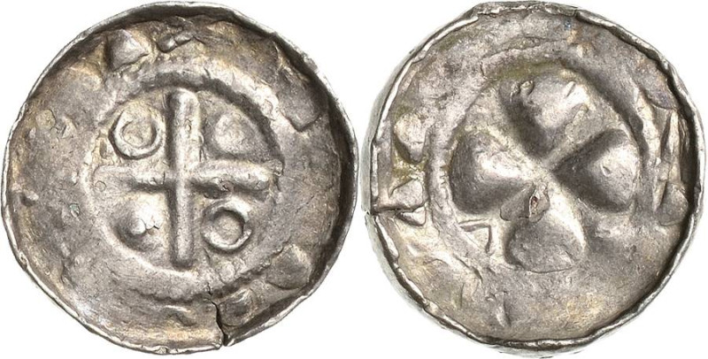 Naumburg, Bistum
Anonym Hochrandpfennig um 1065/1100. Kreuz, in den Winkeln Kug...
