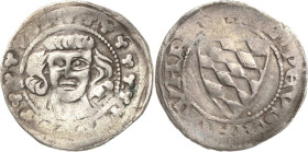 Schlesien-Glogau, Fürstentum
Heinrich III. 1294-1309 Pfennig Kopf von vorn im Dreiblattkreis / Wappenschild Friedensburg 616 Kopicki 5717 Slg. Bonhof...