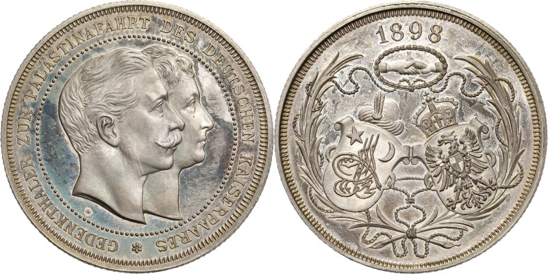 Brandenburg-Preußen
Wilhelm II. 1888-1918 Silbermedaille 1898 (unsigniert) Gede...