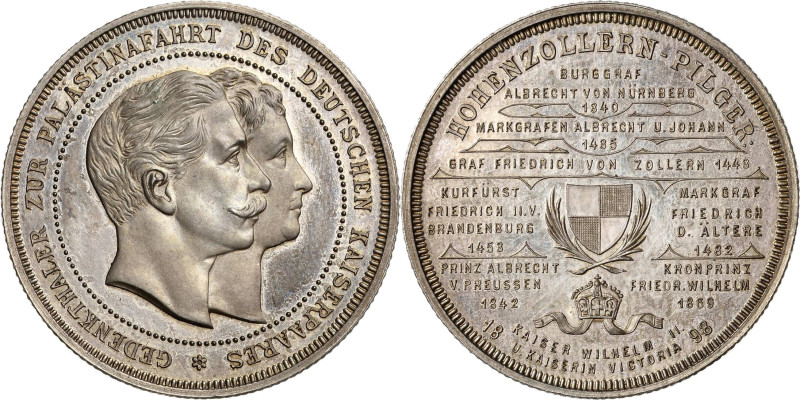 Brandenburg-Preußen
Wilhelm II. 1888-1918 Silbermedaille 1898 (unsigniert) Gede...