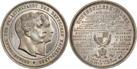 Brandenburg-Preußen
Wilhelm II. 1888-1918 Silbermedaille 1898 (unsigniert) Gedenkthaler zur Palästinafahrt. Köpfe des Kaiserpaares nebeneinander nach...