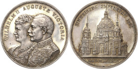 Brandenburg-Preußen
Wilhelm II. 1888-1918 Silbermedaille 1905 (Lauer) Einweihung des Doms in Berlin. Die Brustbilder des Kaiserpaares nebeneinander n...
