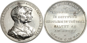 Brandenburg-Preußen
Wilhelm II. 1888-1918 Silbermedaille o.J. (E. Weigand) Geschenkmedaille zum Ehejubiläum. Brustbilder des Kaiserpaares nebeneinand...