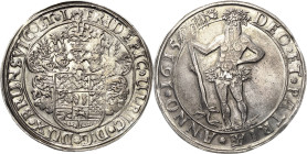Braunschweig-Wolfenbüttel
Friedrich Ulrich 1613-1634 Taler 1615, Goslar oder Zellerfeld Wilder Mann mit Zweigen an der Tanne, DEO ET PATRIA (= Für Go...