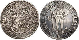 Braunschweig-Wolfenbüttel
Friedrich Ulrich 1613-1634 Taler 1618, o.Mzz.-Goslar oder Zellerfeld Wilder Mann. Variante mit kleineren Rosetten. DEO ET P...