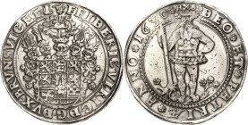 Braunschweig-Wolfenbüttel
Friedrich Ulrich 1613-1634 Taler 1630, HS-Zellerfeld Wilder Mann. DEO ET PATRIA (= Für Gott und Vaterland). Variante mit Mz...