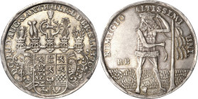 Braunschweig-Wolfenbüttel
Rudolf August und Anton Ulrich 1685-1704 Taler 1702, RB-Zellerfeld Wilder Mann. REMIGIO ALTISSIMI UNI (= Nach dem Willen de...