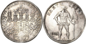 Braunschweig-Wolfenbüttel
August Wilhelm 1714-1731 Taler 1714, HH-Zellerfeld Wilder Mann. PARTA TVERI (= Das Hervorgebrachte schützen) Welter 2376 Da...
