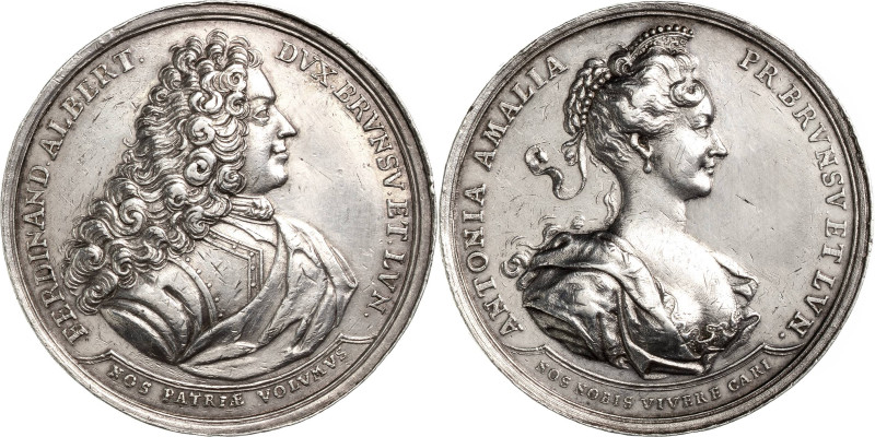 Braunschweig-Wolfenbüttel
Ferdinand Albrecht II. 1680-1735 Silbermedaille 1712....