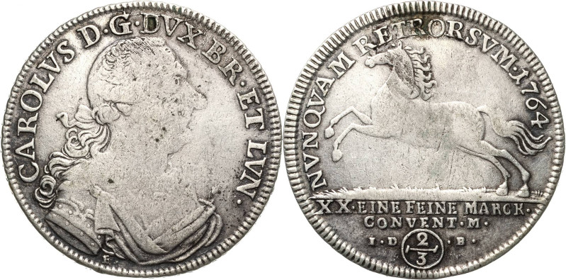Braunschweig-Wolfenbüttel
Karl I. 1735-1780 2/3 Taler 1764, IDB-Braunschweig NV...