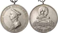 Braunschweig-Wolfenbüttel
Friedrich Wilhelm 1806-1815 Silbermedaille 1909 (unsigniert, nach der Av. von Carl Häseler) 100-jähriges Bestehen der "Schw...
