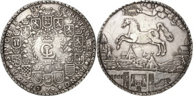 Braunschweig-Lüneburg-Celle
Christian Ludwig 1648-1665 Löser zu 3 Talern 1664, LW-Clausthal Ausbeute der Harzer Gruben. Bekröntes Monogramm im Lorbee...