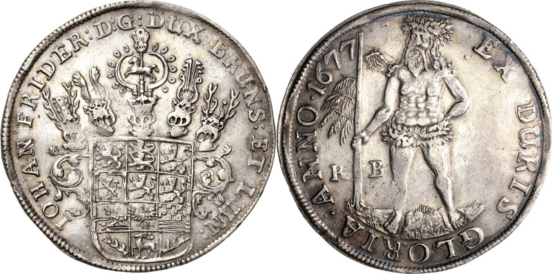 Braunschweig-Calenberg-Hannover
Johann Friedrich 1665-1679 Taler 1677, RB-Zelle...