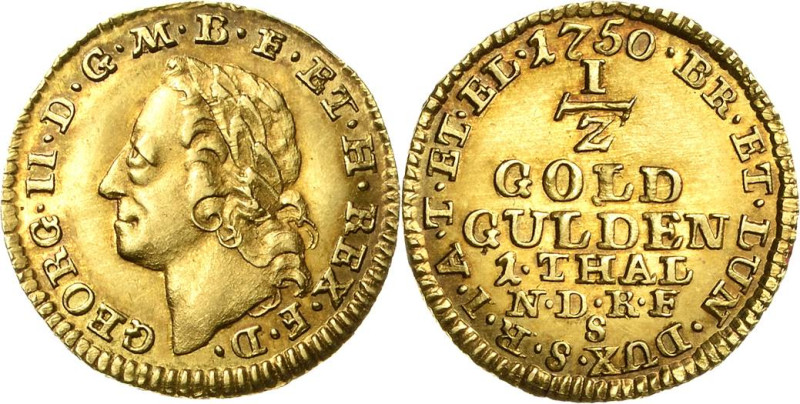 Braunschweig-Calenberg-Hannover
Georg II. 1727-1760 1/2 Goldgulden (Taler) 1750...