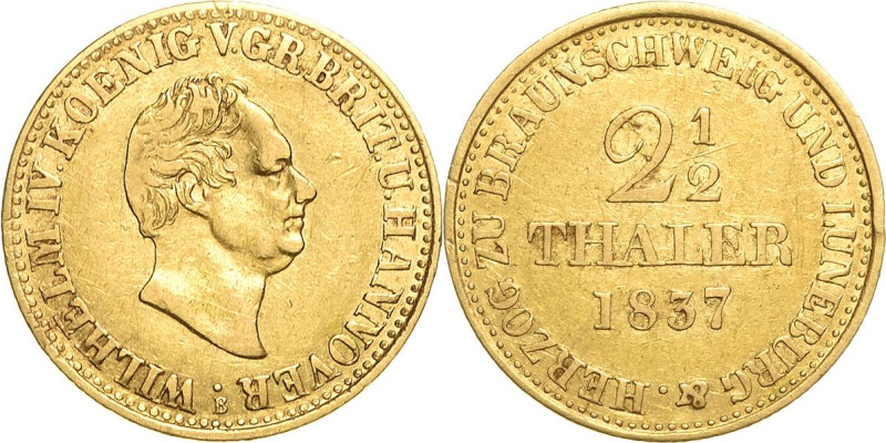 Braunschweig-Calenberg-Hannover
Wilhelm IV. 1830-1837 2 1/2 Taler 1837, B-Hanno...
