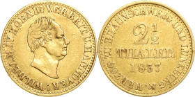 Braunschweig-Calenberg-Hannover
Wilhelm IV. 1830-1837 2 1/2 Taler 1837, B-Hannover AKS 61 Jaeger 114 Friedberg 1168 Smith 344 3.28 g. Sehr selten. Se...