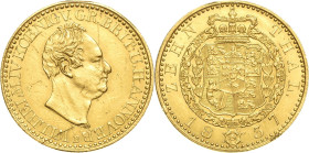 Braunschweig-Calenberg-Hannover
Wilhelm IV. 1830-1837 10 Taler 1837, B-Hannover AKS 57 Jaeger 117 a Friedberg 1165 Smith 342 13.24 g. Sehr selten. Ra...