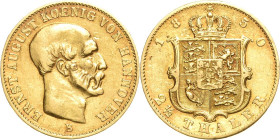 Braunschweig-Calenberg-Hannover
Ernst August 1837-1851 2 1/2 Taler 1850, B-Hannover AKS 98 Jaeger 126 Friedberg 1178 3.28 g. Selten. Sehr schön-vorzü...